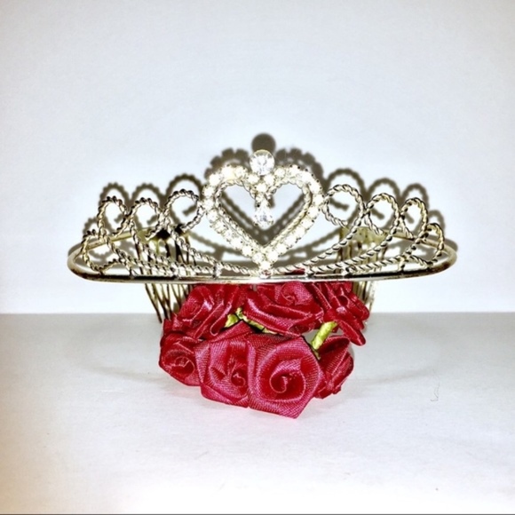 💎 CRYSTAL PRINCESS HEART CROWN HEADBAND - Picture 3 of 8